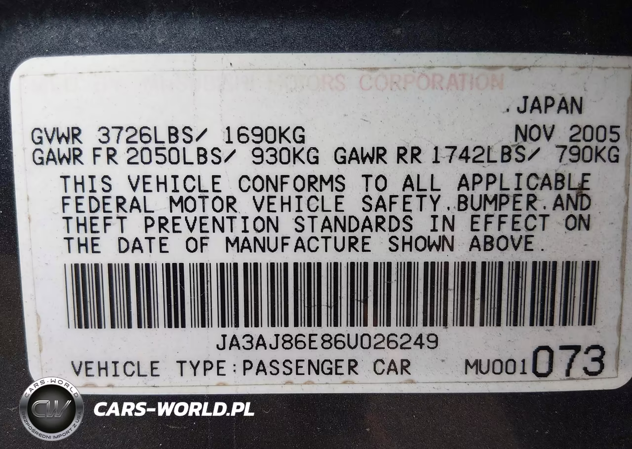 2006 Mitsubishi Lancer Oz Rally VIN:JA3AJ86E86U026249 - 9