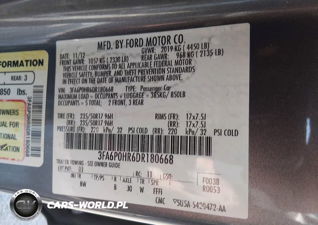 2013 Ford Fusion Se VIN:3FA6P0HR6DR180668 - 9