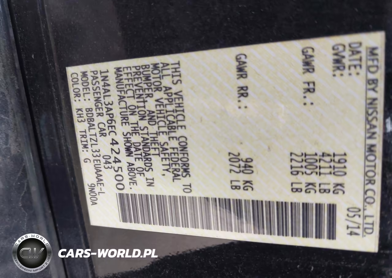2014 Nissan Altima 2.5 Sv VIN:1N4AL3AP6EC424500 - 9