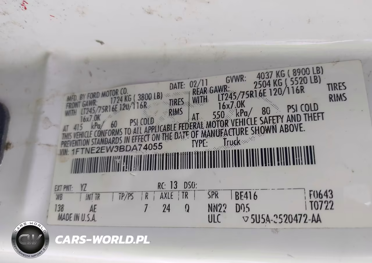 2011 Ford E-250 Commercial VIN:1FTNE2EW3BDA74055 - 9