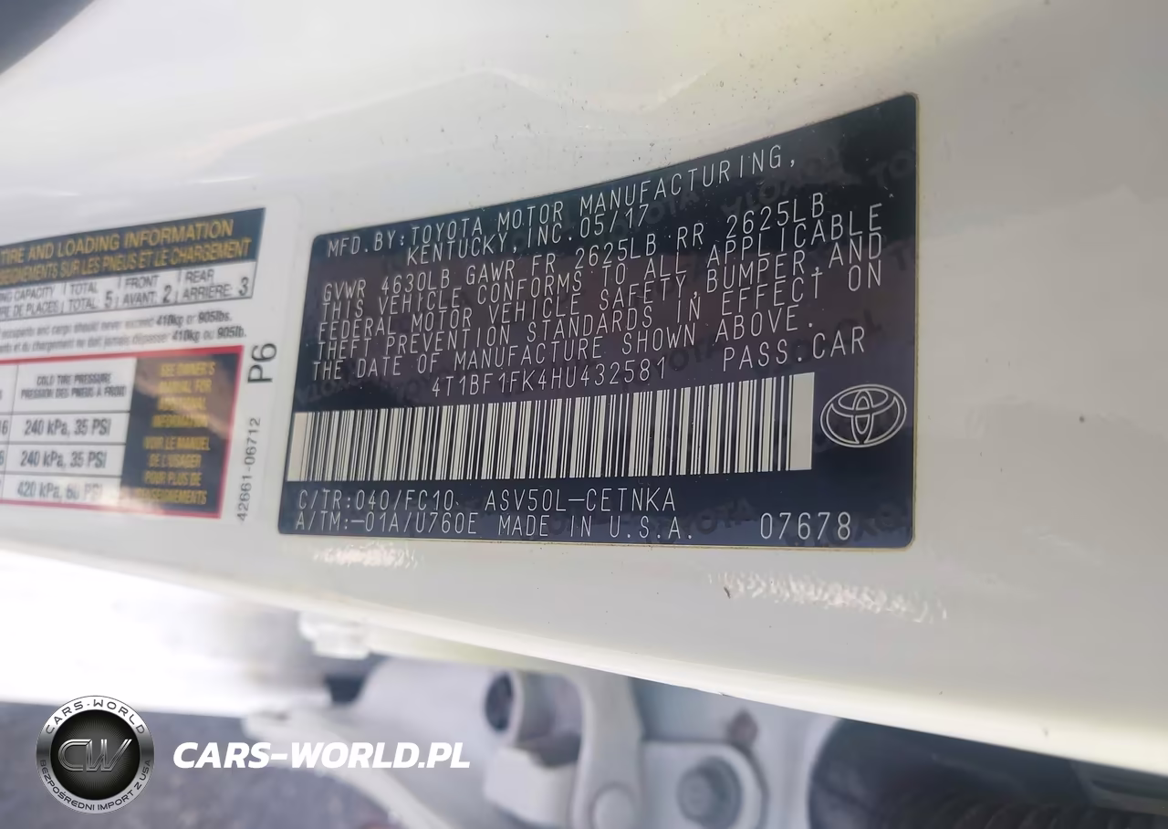 2017 Toyota Camry Le VIN:4T1BF1FK4HU432581 - 9