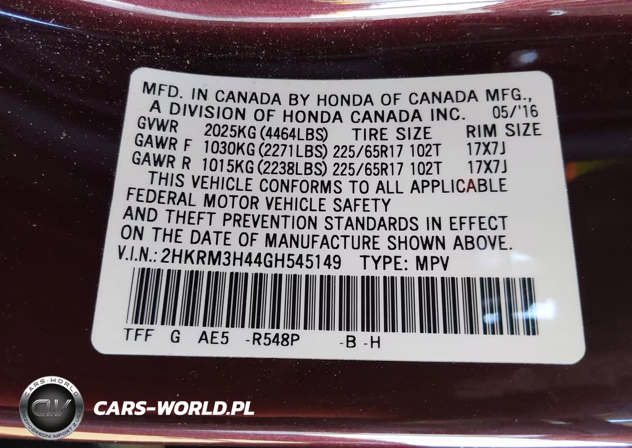 2016 Honda Cr-V Se VIN:2HKRM3H44GH545149 - 9
