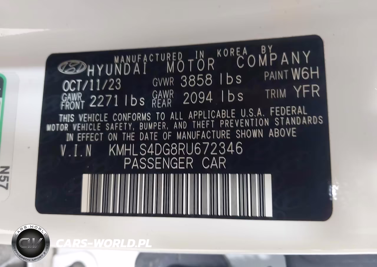 2024 Hyundai Elantra Sel VIN:KMHLS4DG8RU672346 - 9