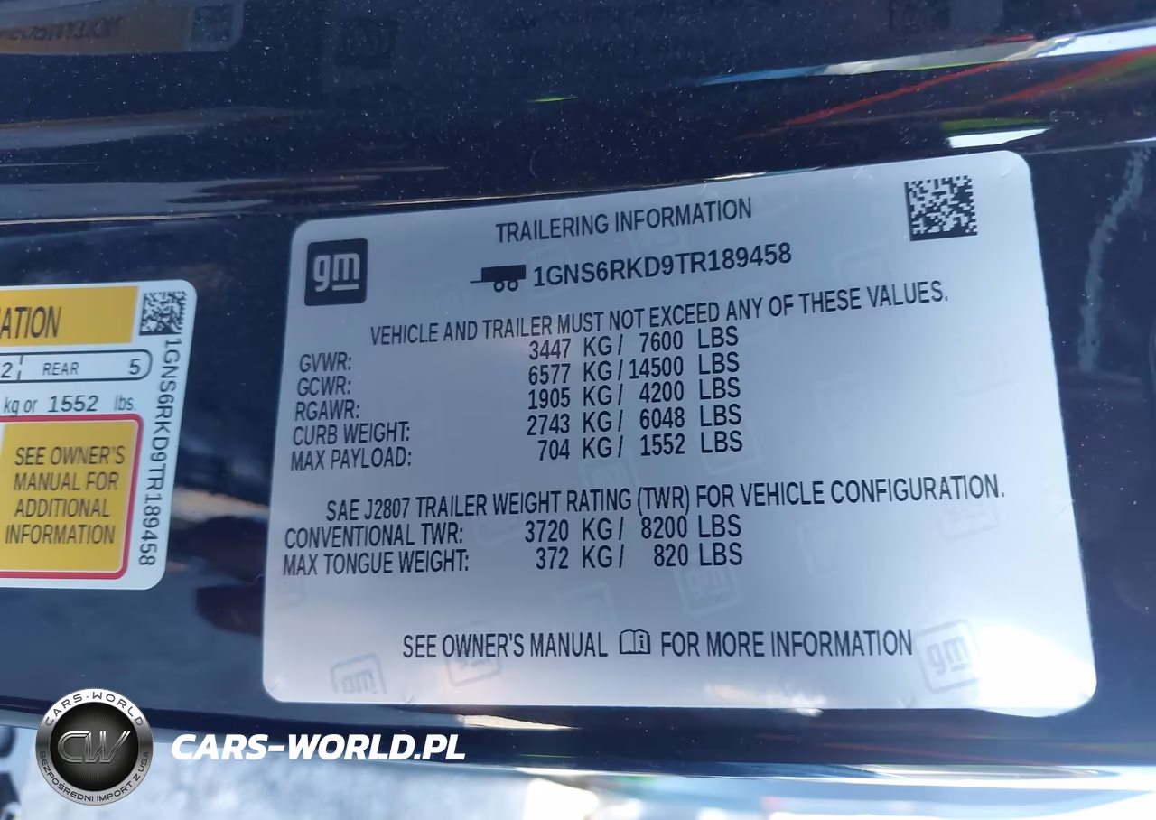 2026 Chevrolet Tahoe 4Wd Rst VIN:1GNS6RKD9TR189458 - 9