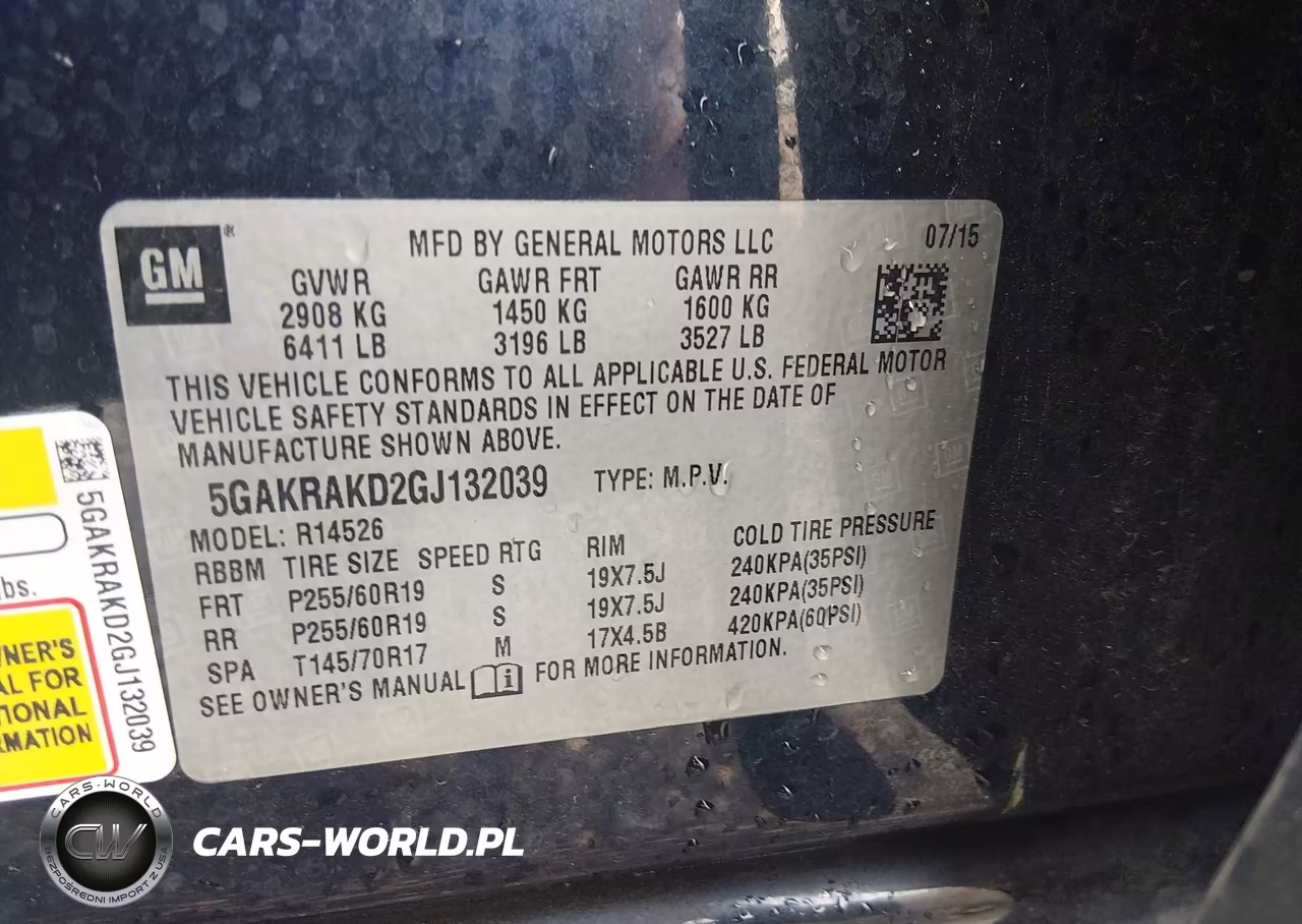 2016 Buick Enclave Convenience VIN:5GAKRAKD2GJ132039 - 9