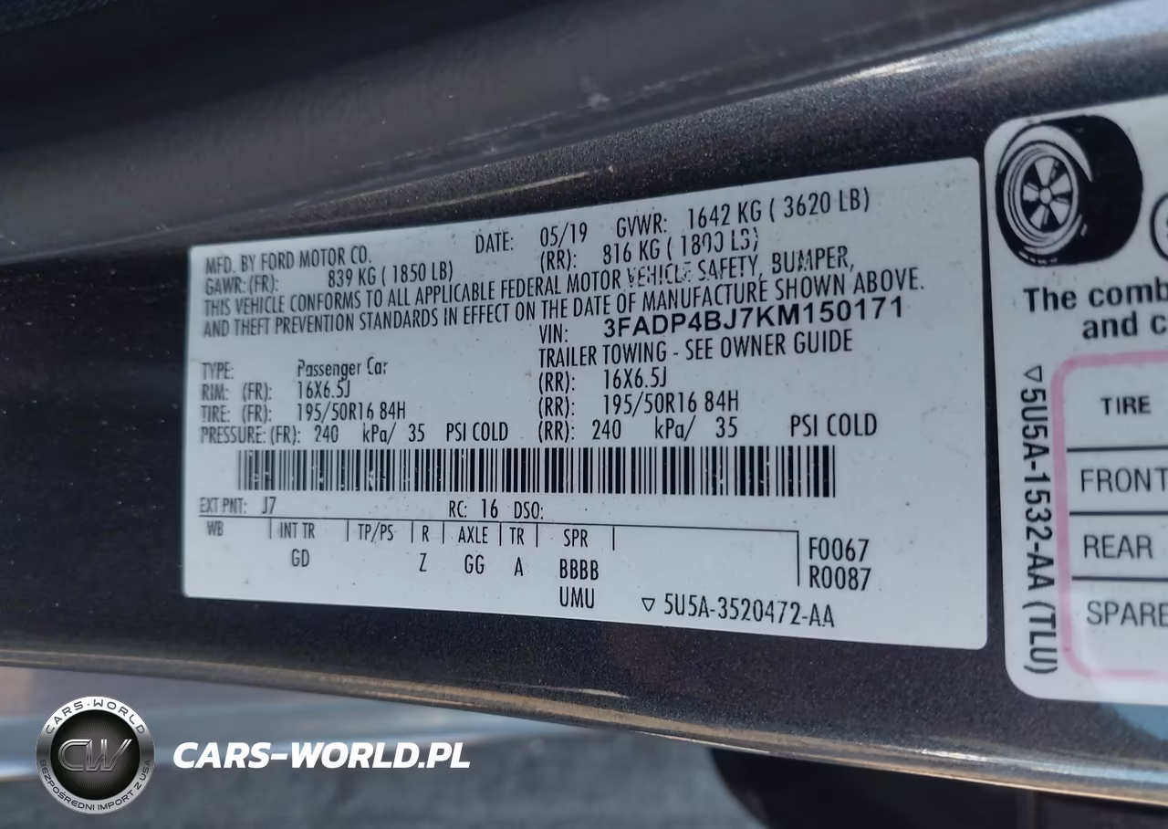 2019 Ford Fiesta Se VIN:3FADP4BJ7KM150171 - 9