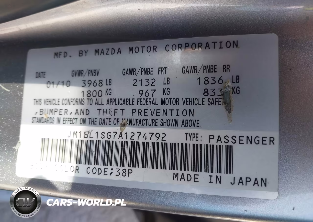 2010 Mazda Mazda3 I Touring VIN:JM1BL1SG7A1274792 - 9