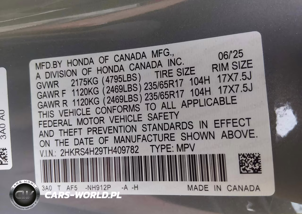 2026 Honda Cr-V Lx Awd VIN:2HKRS4H29TH409782 - 9