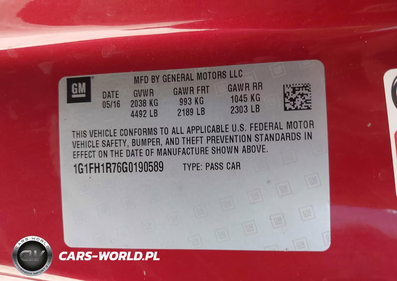 2016 Chevrolet Camaro 2Ss VIN:1G1FH1R76G0190589 - 9