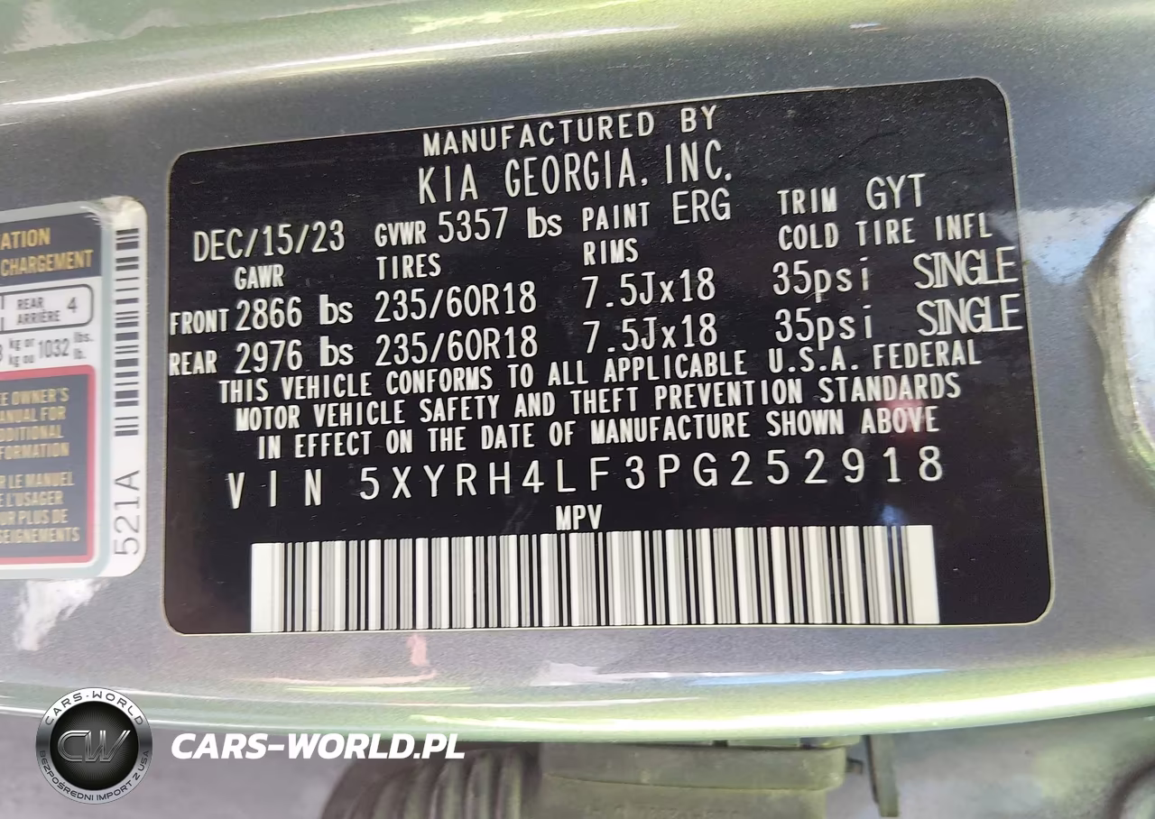 2023 Kia Sorento Ex VIN:5XYRH4LF3PG252918 - 9