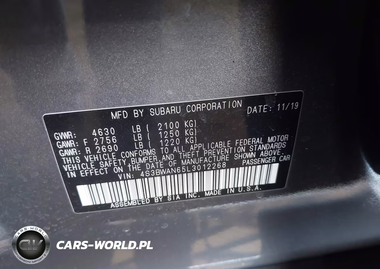 2020 Subaru Legacy Limited VIN:4S3BWAN65L3012268 - 9