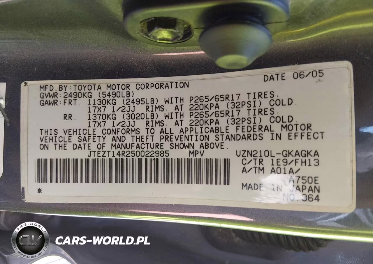 2005 Toyota 4Runner Sr5 Sport V8 VIN:JTEZT14R250022985 - 9