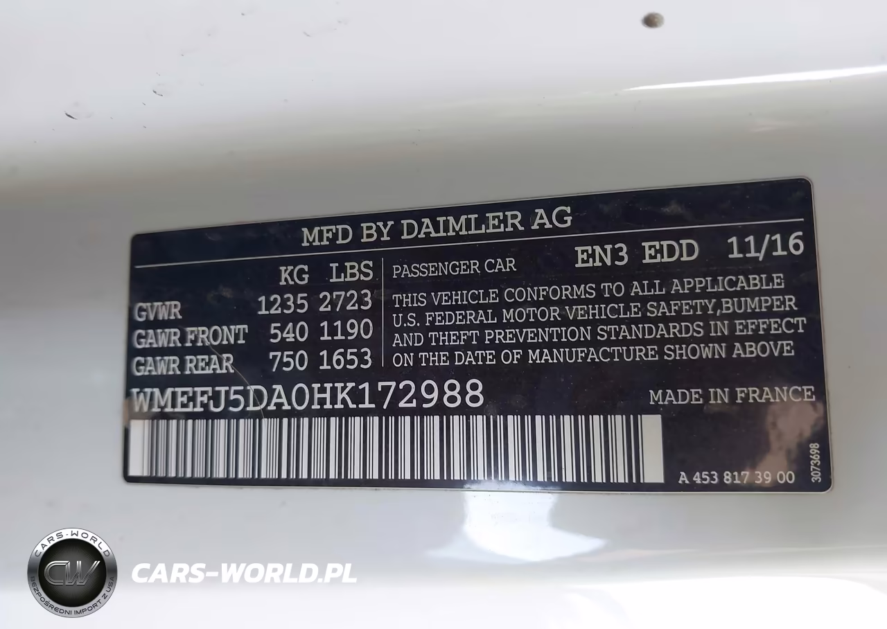 2017 Smart Fortwo Prime VIN:WMEFJ5DA0HK172988 - 9