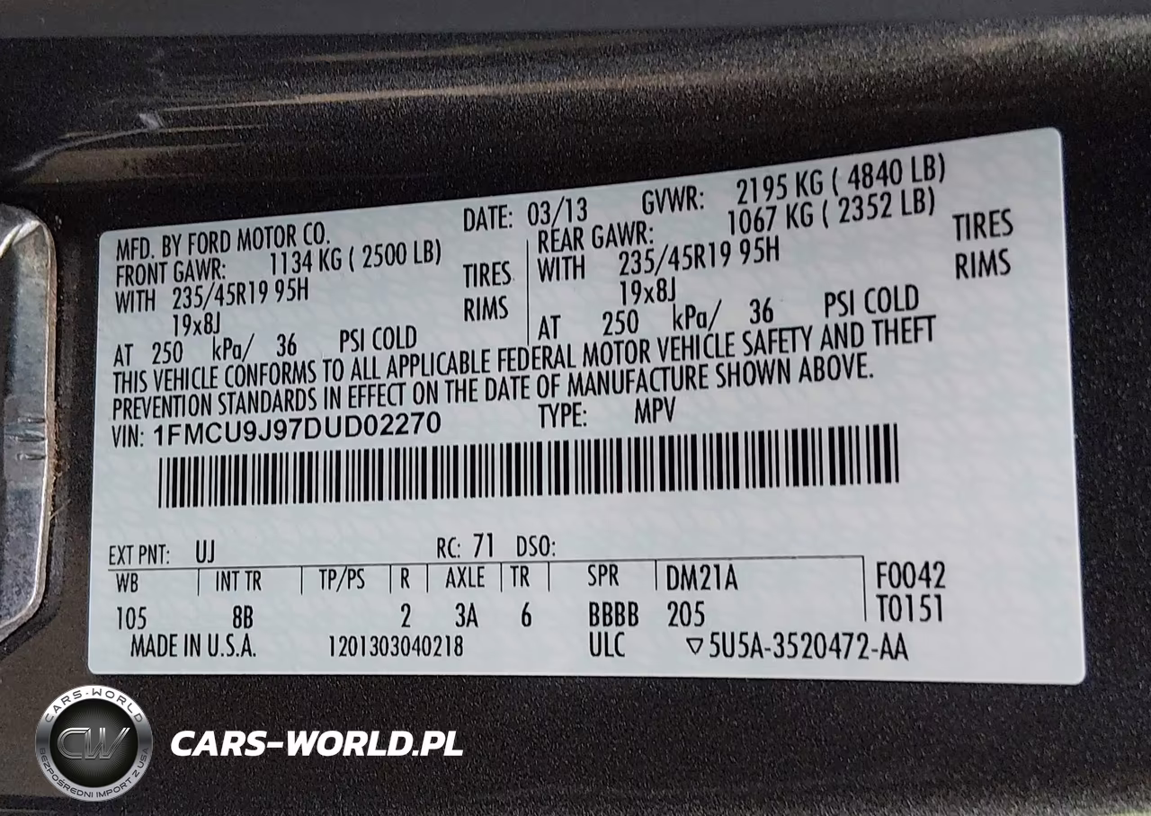 2013 Ford Escape Titanium VIN:1FMCU9J97DUD02270 - 9