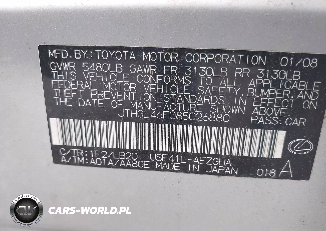 2008 Lexus Ls 460 L VIN:JTHGL46F085026880 - 9