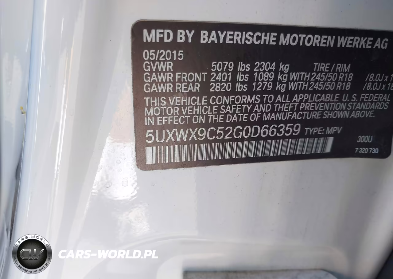 2016 BMW X3 xDrive28I VIN:5UXWX9C52G0D66359 - 9
