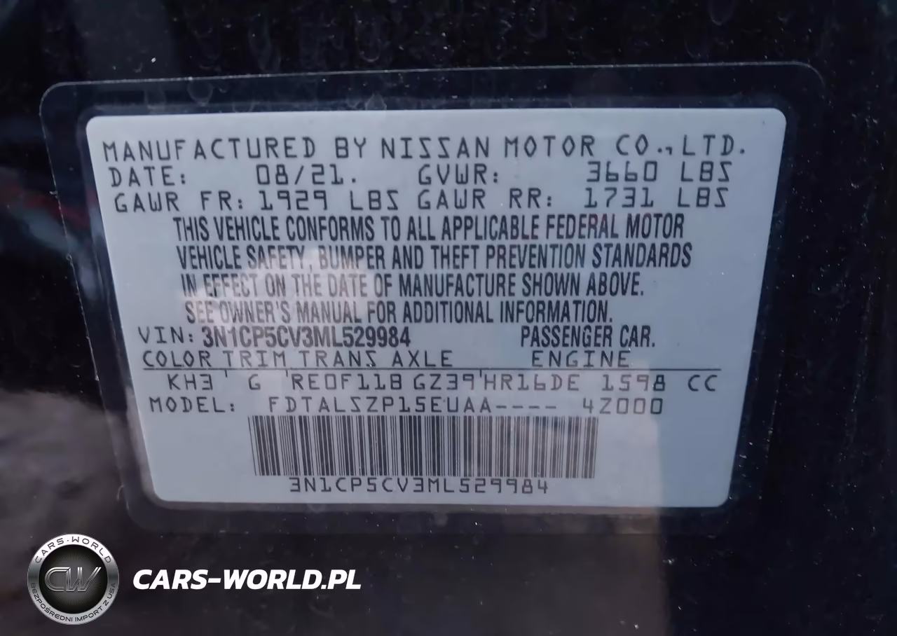 2021 Nissan Kicks Sv Xtronic Cvt VIN:3N1CP5CV3ML529984 - 9