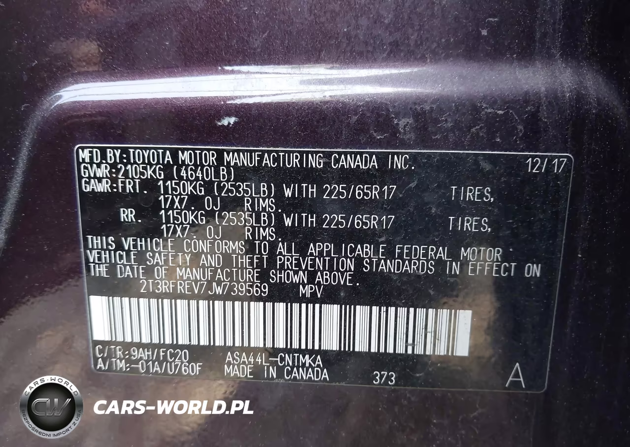 2018 Toyota Rav4 Xle VIN:2T3RFREV7JW739569 - 9