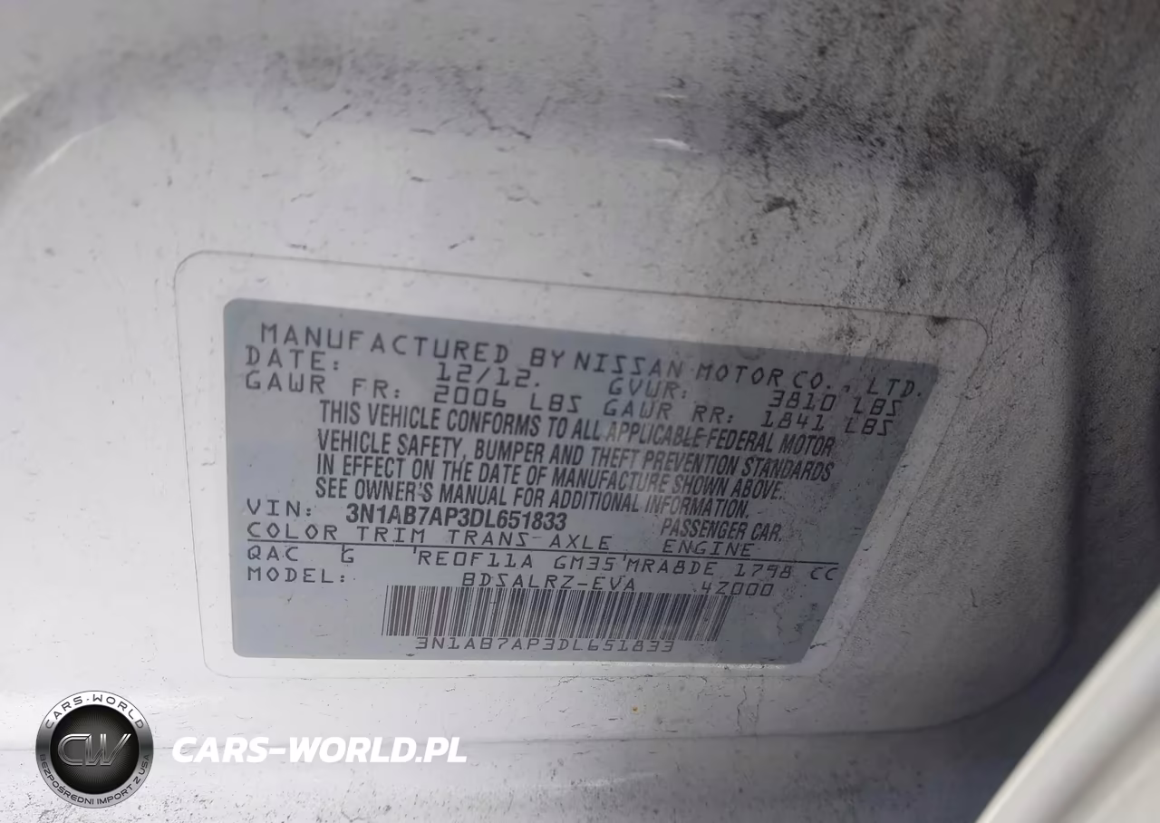 2013 Nissan Sentra Sr VIN:3N1AB7AP3DL651833 - 9