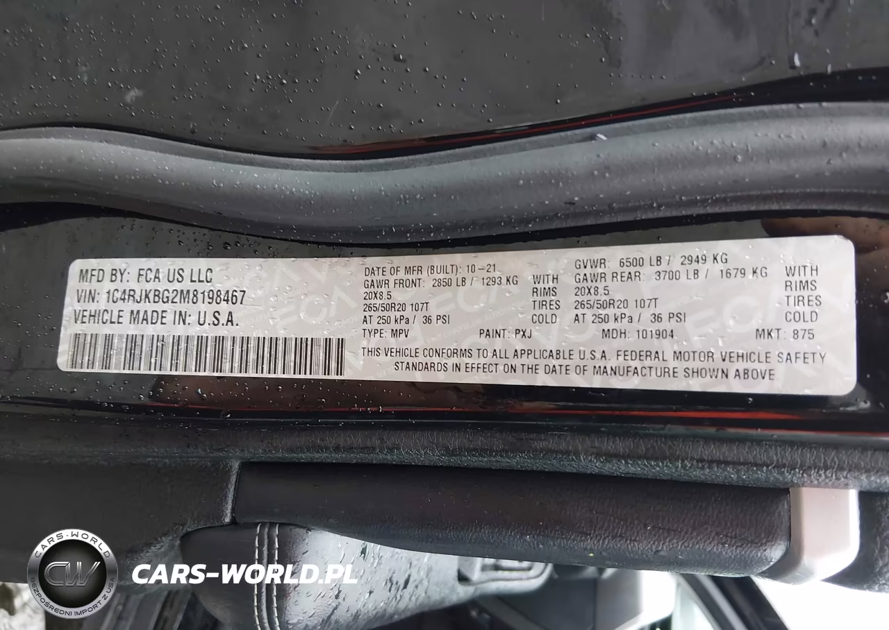2021 Jeep Grand Cherokee L Limited 4X4 VIN:1C4RJKBG2M8198467 - 9