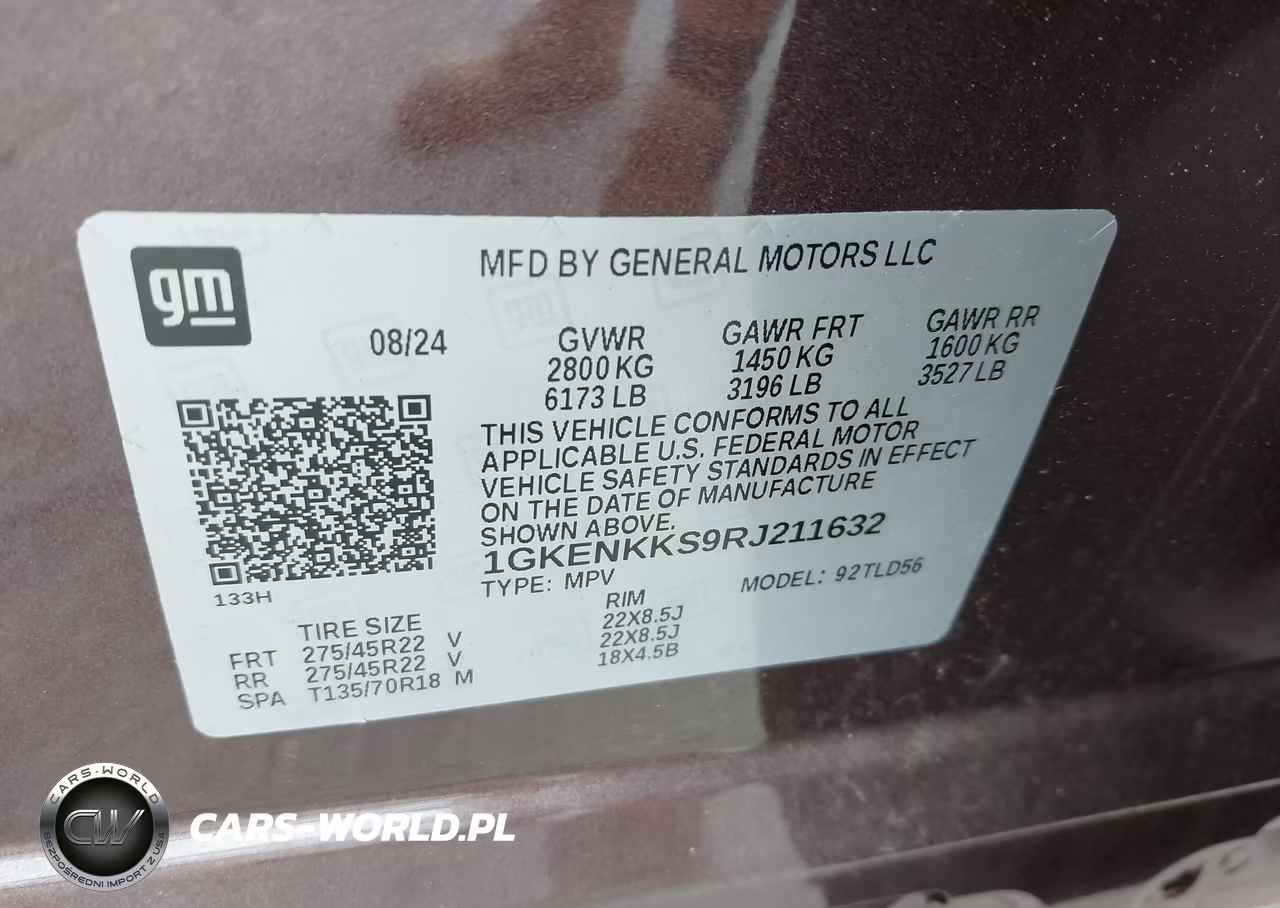 2024 GMC Acadia Fwd Elevation VIN:1GKENKKS9RJ211632 - 9