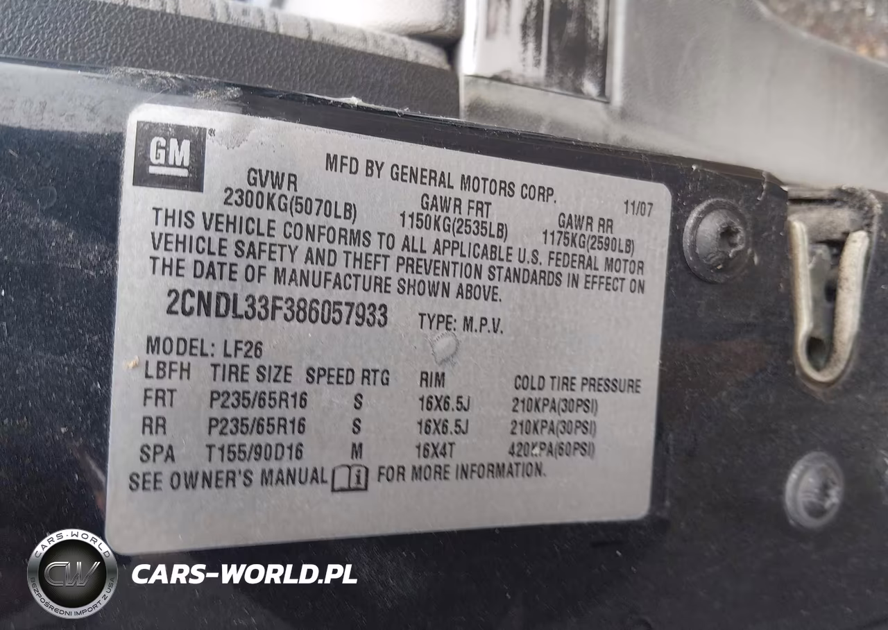 2008 Chevrolet Equinox Lt VIN:2CNDL33F386057933 - 9