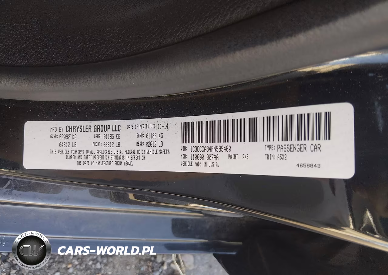 2015 Chrysler 200 Limited VIN:1C3CCCAB4FN599460 - 9