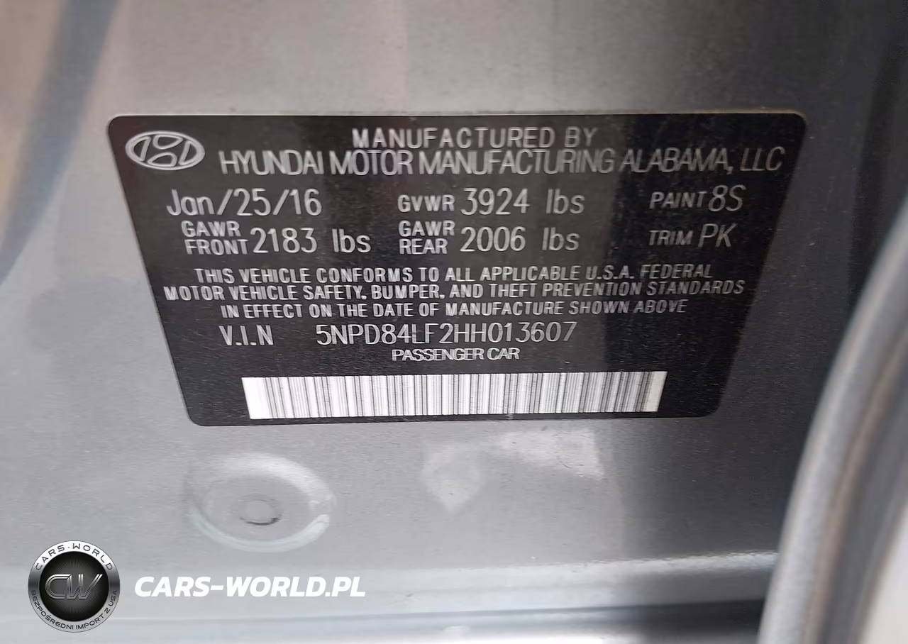 2017 Hyundai Elantra Limited VIN:5NPD84LF2HH013607 - 9