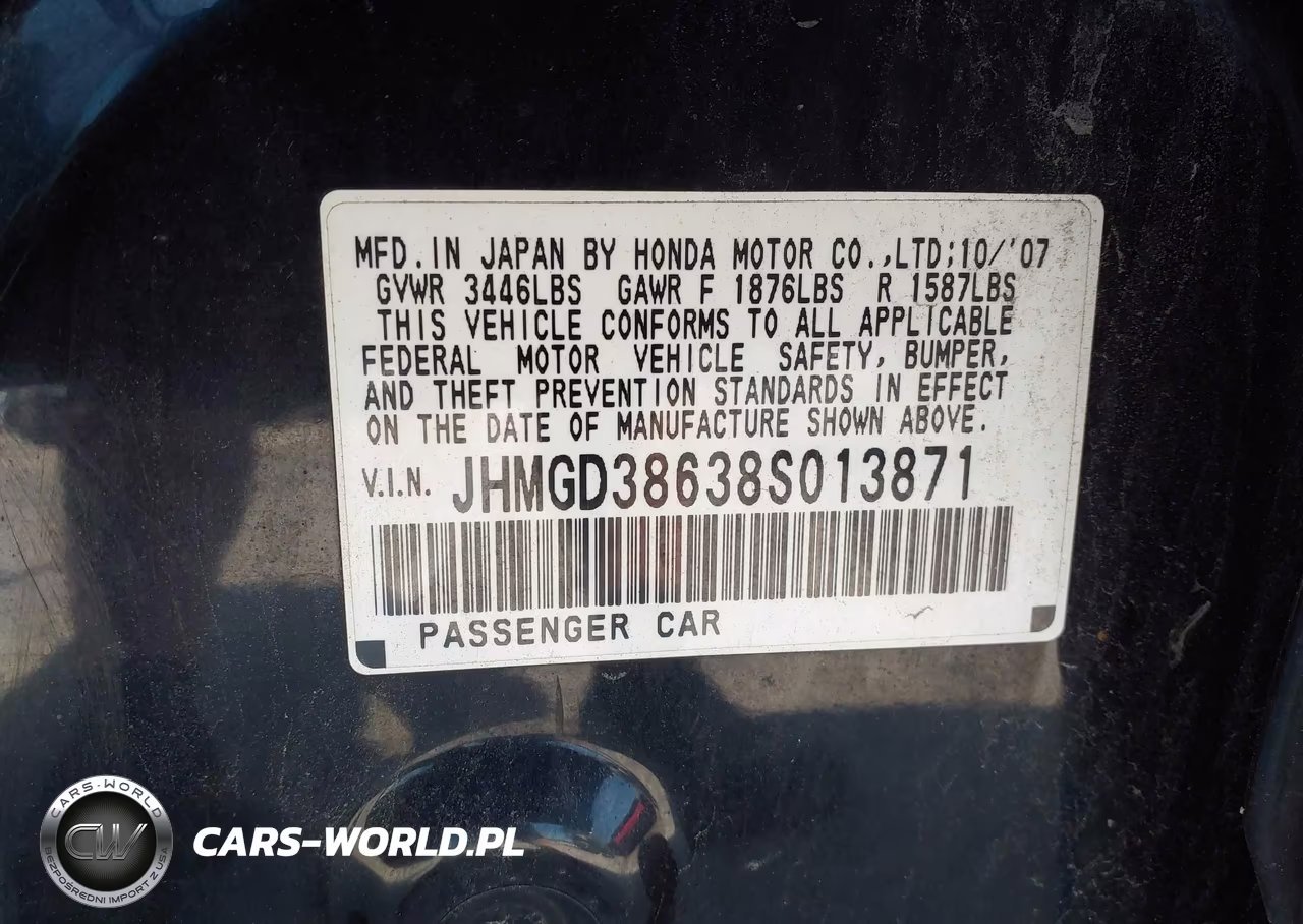 2008 Honda Fit Sport VIN:JHMGD38638S013871 - 9