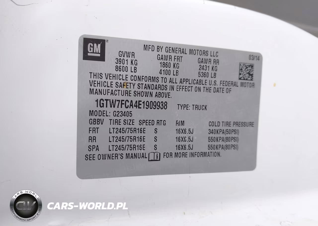 2014 GMC Savana 2500 Work Van VIN:1GTW7FCA4E1909938 - 9