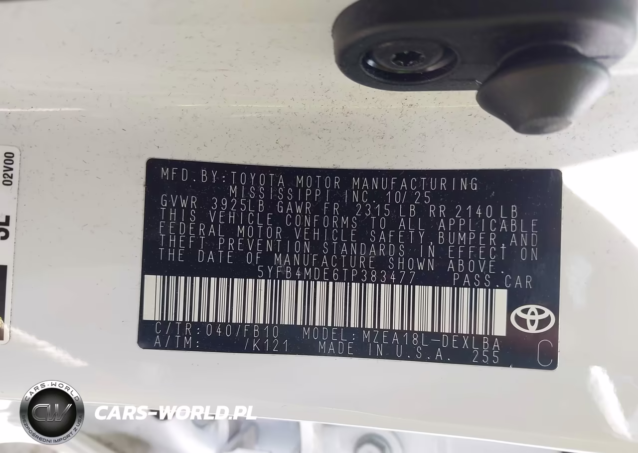 2026 Toyota Corolla Le VIN:5YFB4MDE6TP383477 - 9