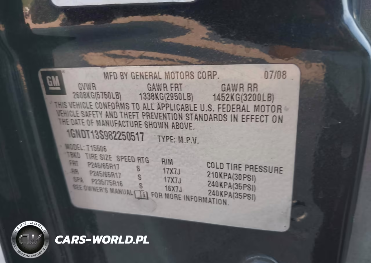 2008 Chevrolet Trailblazer Lt VIN:1GNDT13S982250517 - 9