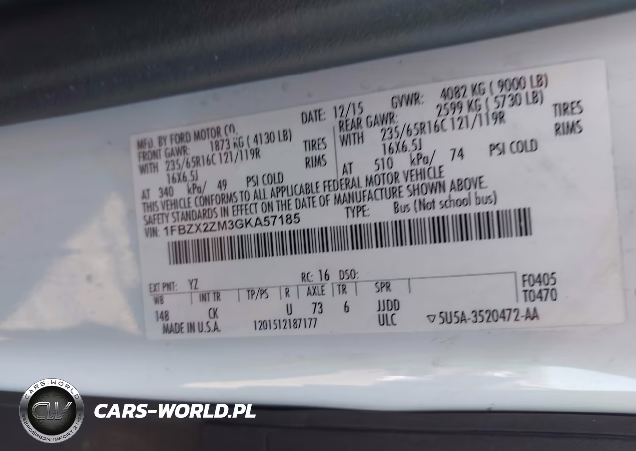 2019 Ford Transit-350 Xl-Xlt VIN:1FBZX2ZM3KGA57185 - 9