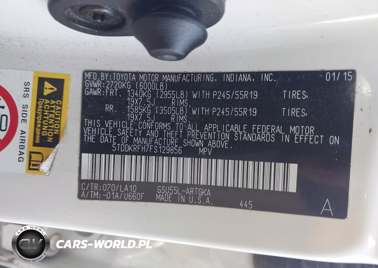 2015 Toyota Highlander Limited Platinum V6 VIN:5TDDKRFH7FS129856 - 9