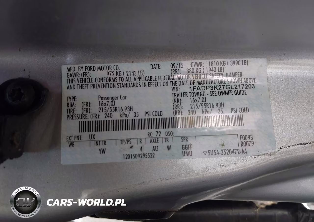 2016 Ford Focus Se VIN:1FADP3K27GL217203 - 9