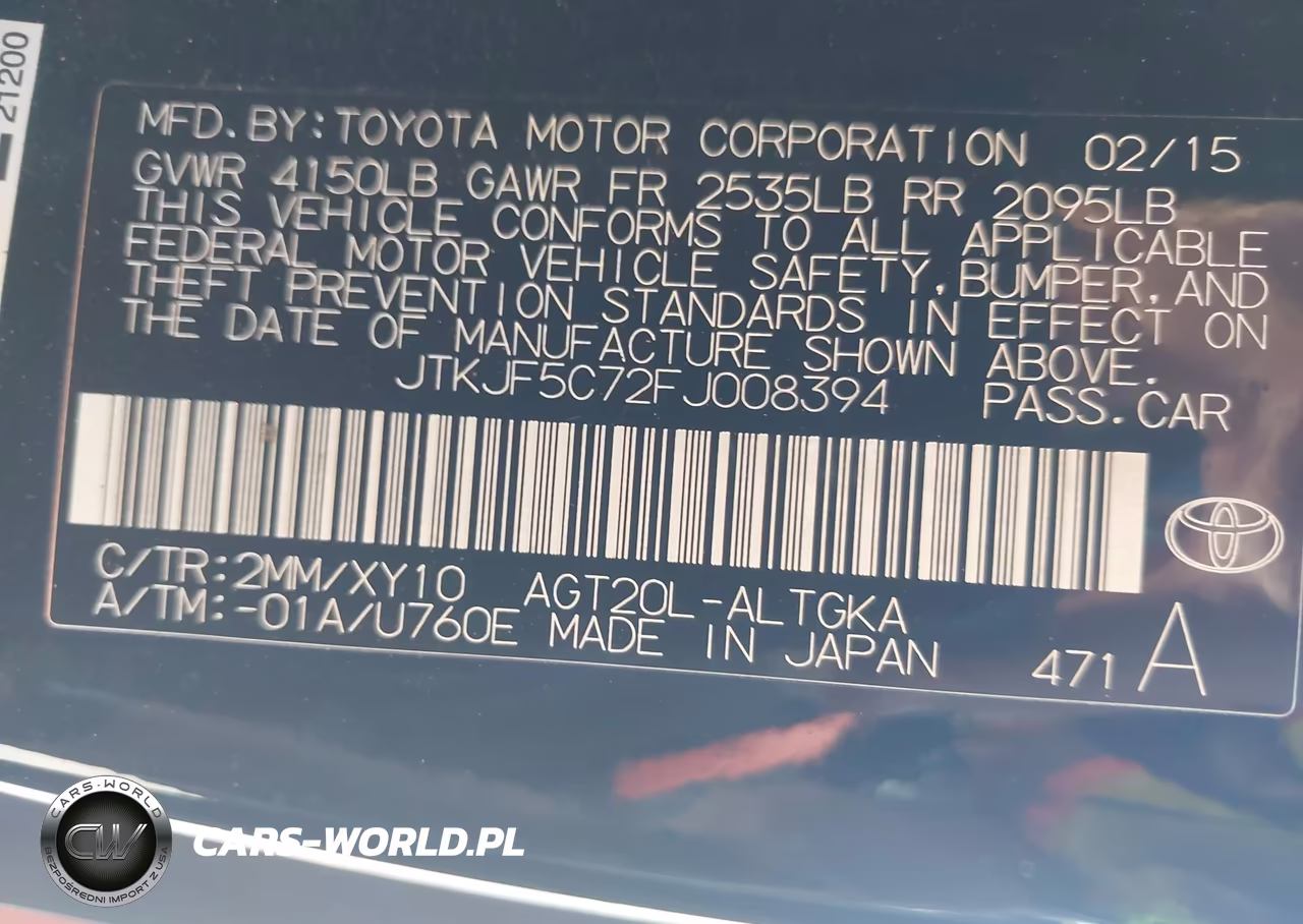 2015 Scion Tc Release Series 9.0 VIN:JTKJF5C72FJ008394 - 9