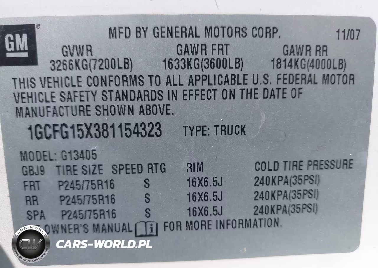 2008 Chevrolet Express Work Van VIN:1GCFG15X381154323 - 9