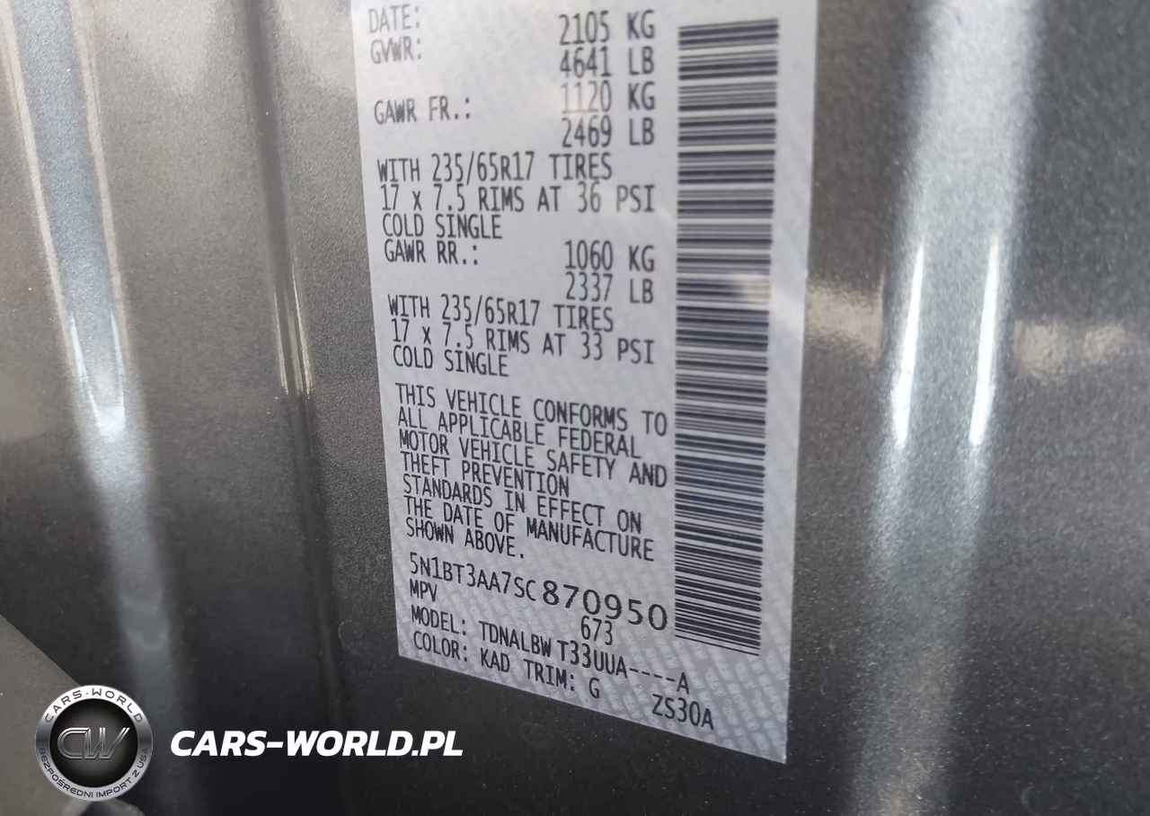 2025 Nissan Rogue S Fwd VIN:5N1BT3AA7SC870950 - 9