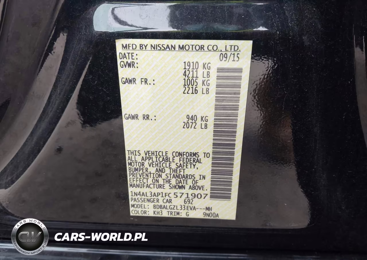 2015 Nissan Altima 2.5 S VIN:1N4AL3AP1FC571907 - 9