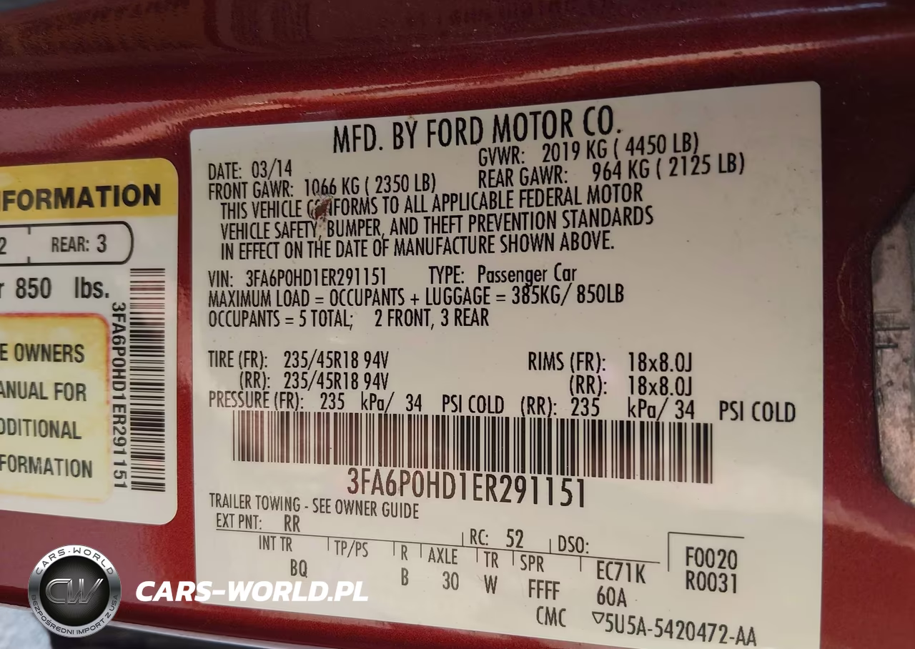2014 Ford Fusion Se VIN:3FA6P0HD1ER291151 - 9