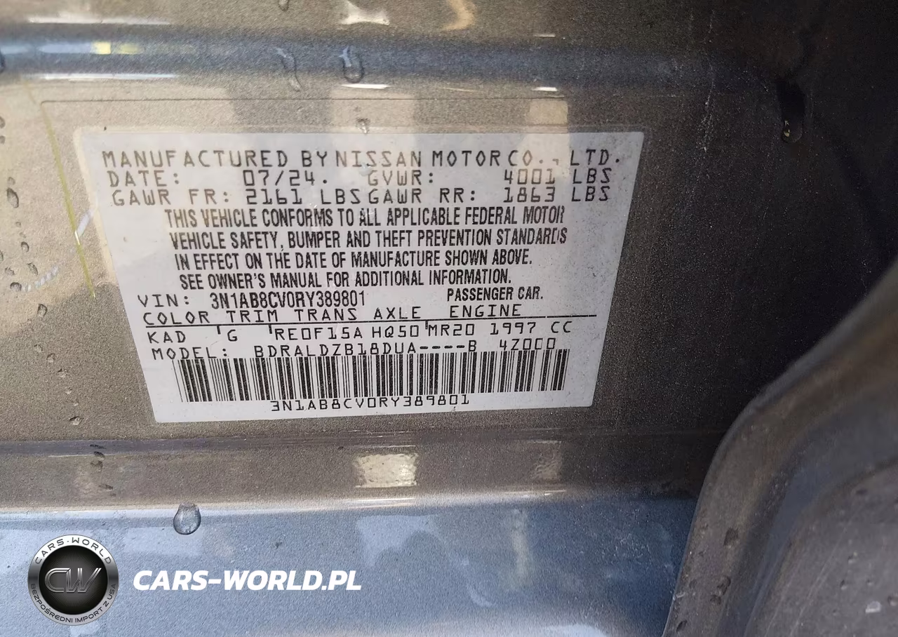 2024 Nissan Sentra Sv Xtronic Cvt VIN:3N1AB8CV0RY389801 - 9