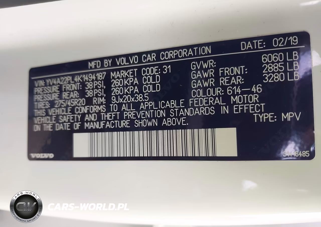 2019 Volvo Xc90 T6 Inscription VIN:YV4A22PL4K1494187 - 9