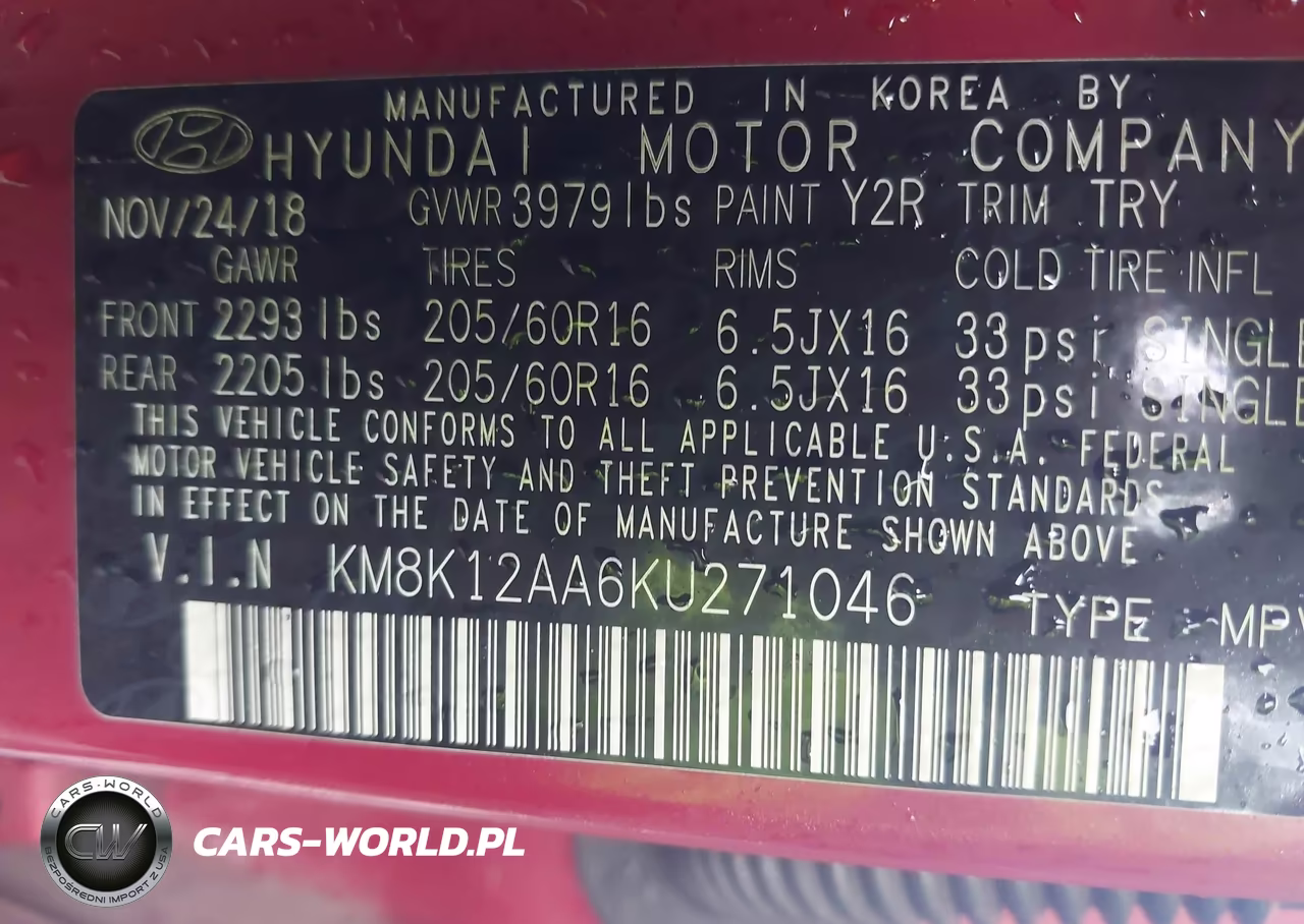 2019 Hyundai Kona Se VIN:KM8K12AA6KU271046 - 9