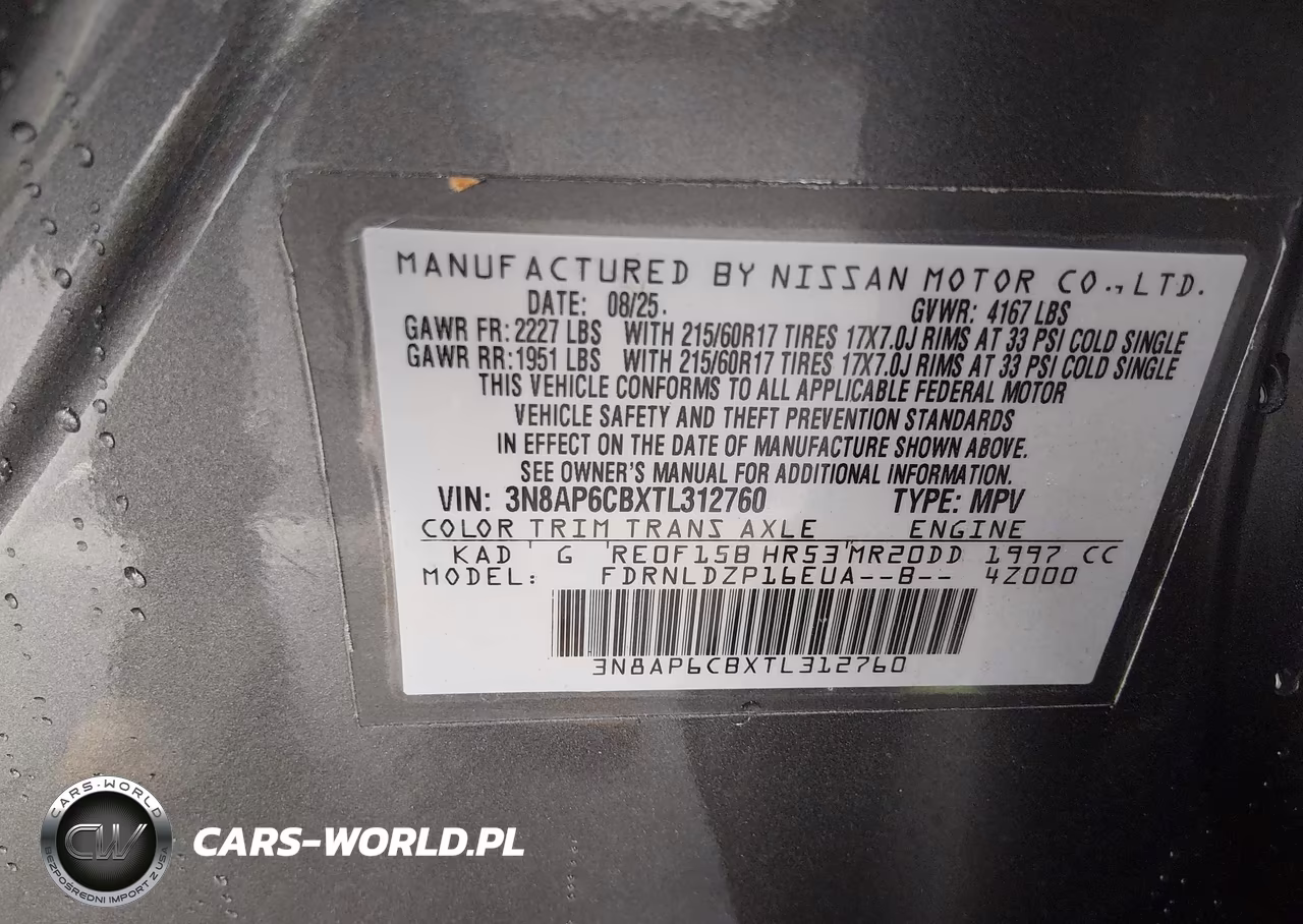 2026 Nissan Kicks Sv VIN:3N8AP6CBXTL312760 - 9