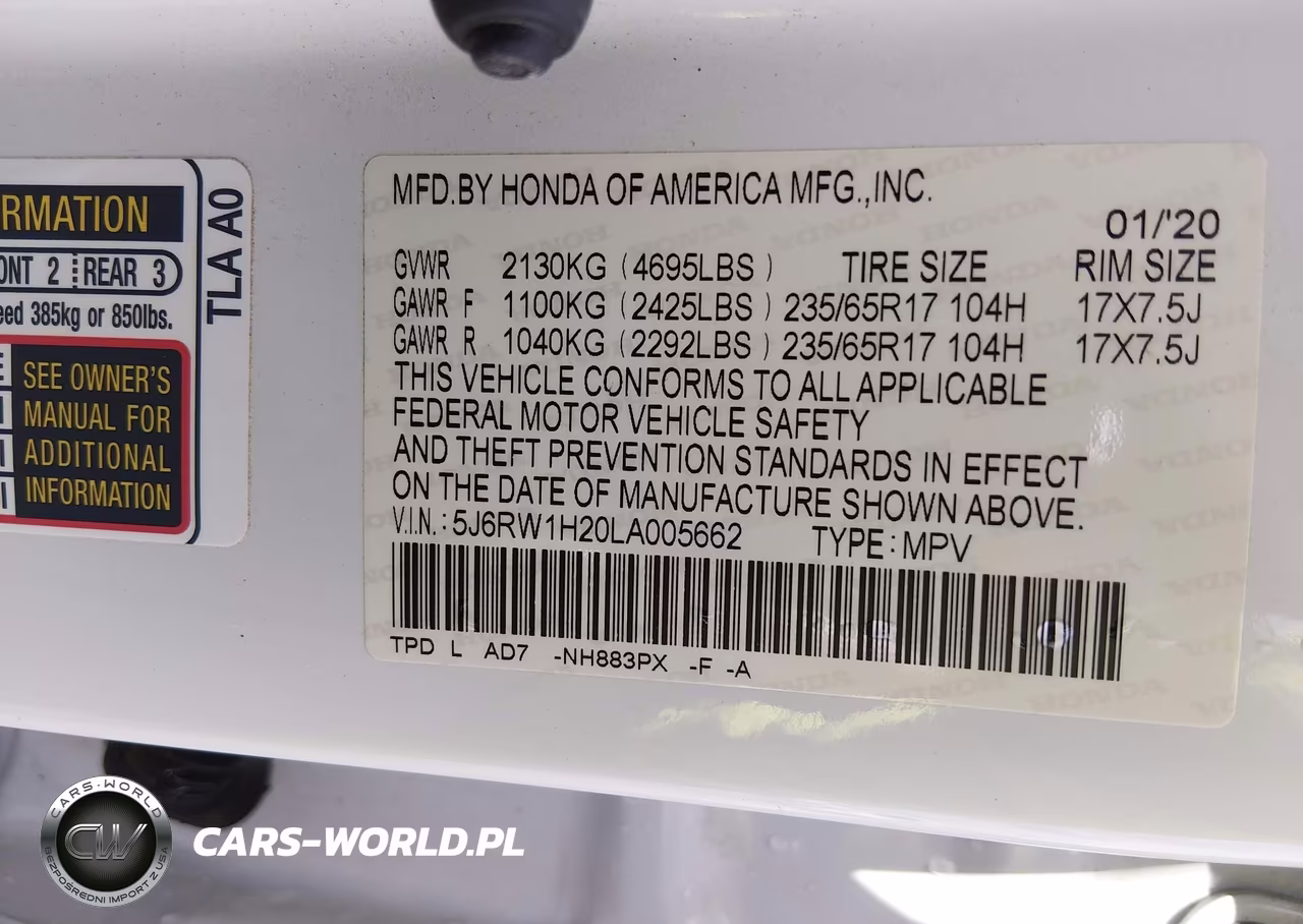 2020 Honda Cr-V 2Wd Lx VIN:5J6RW1H20LA005662 - 9