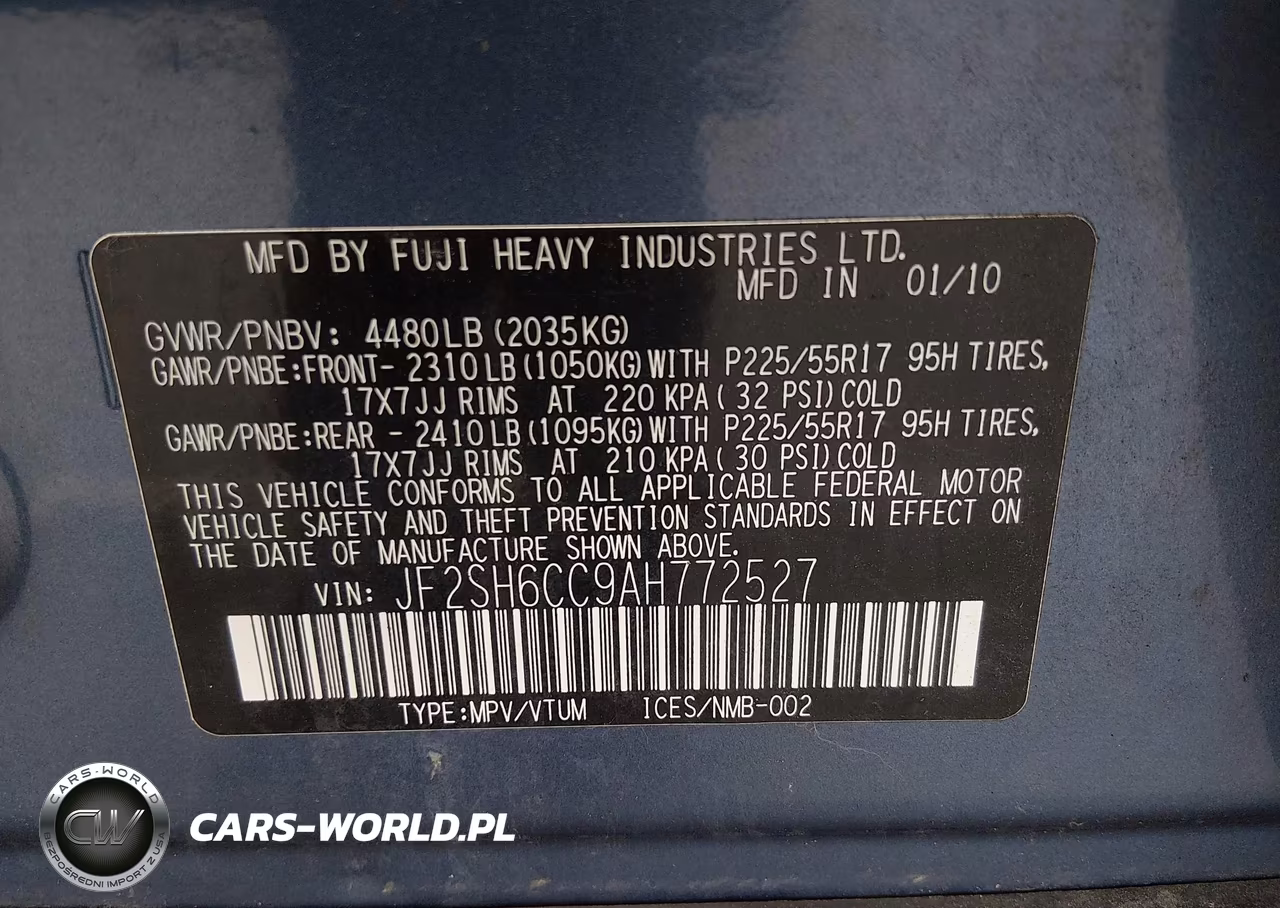 2010 Subaru Forester 2.5X Premium VIN:JF2SH6CC9AH772527 - 9