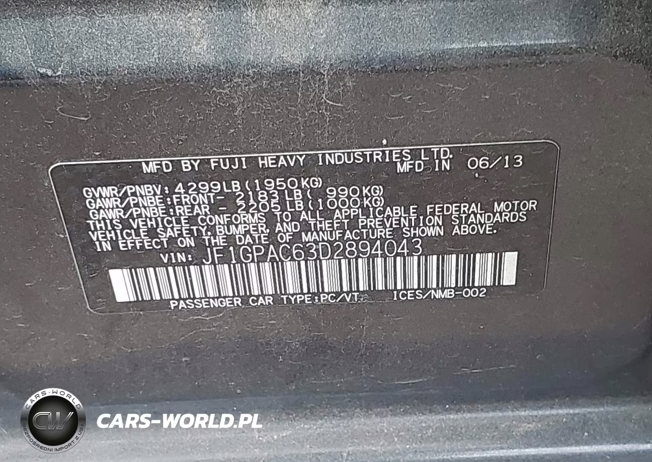 2013 Subaru Impreza 2.0I Premium VIN:JF1GPAC63D2894043 - 9