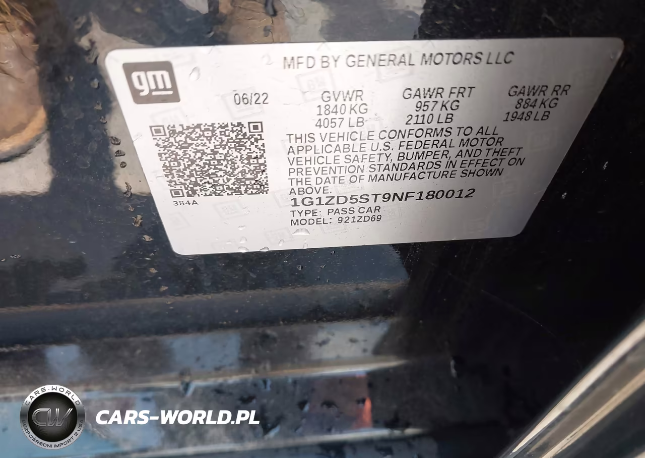2022 Chevrolet Malibu Fwd Lt VIN:1G1ZD5ST9NF180012 - 9
