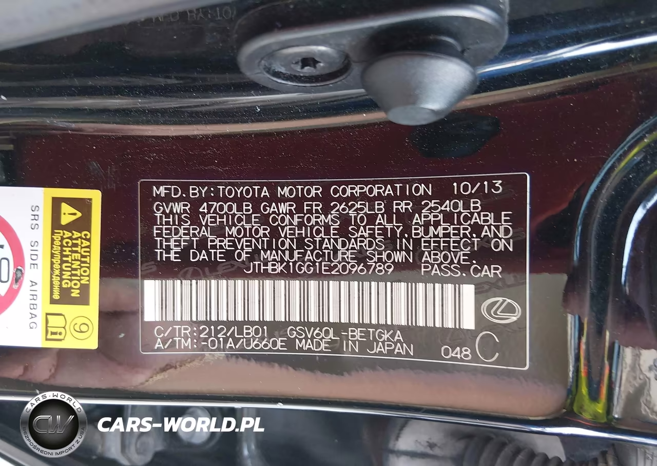 2014 Lexus Es 350 VIN:JTHBK1GG1E2096789 - 9