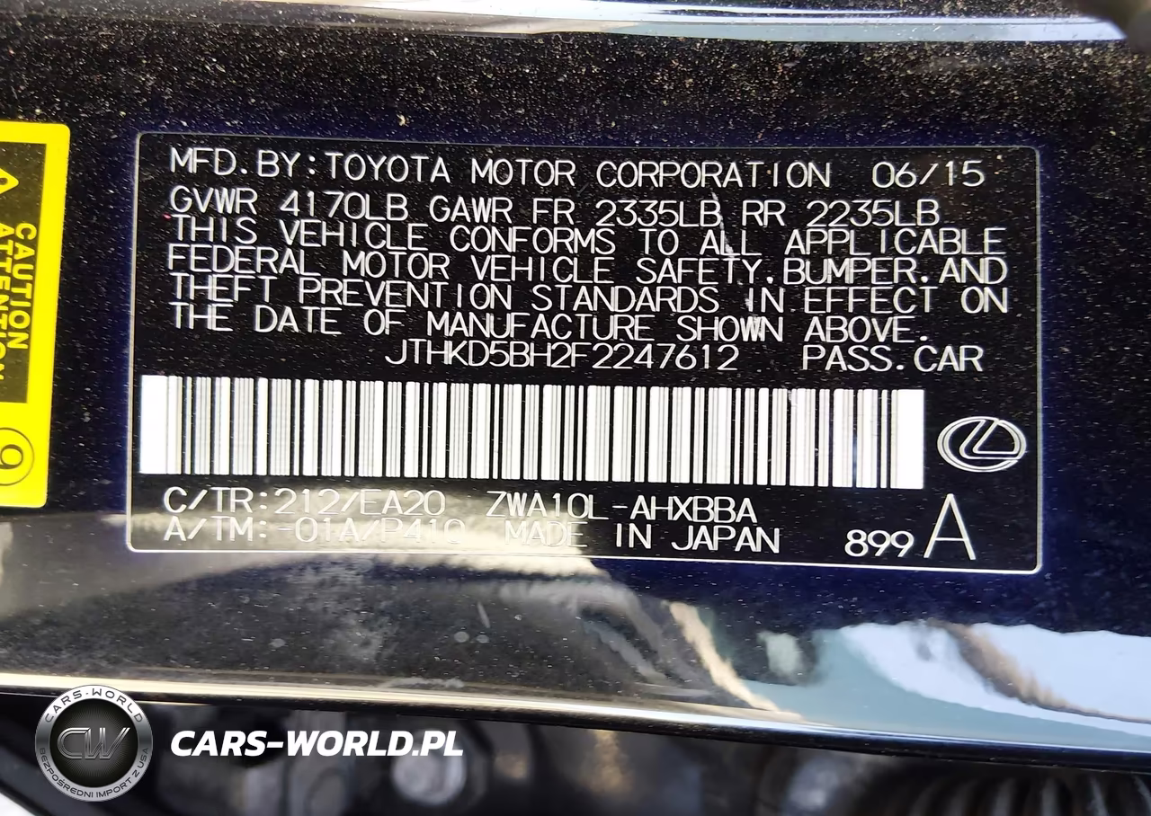 2015 Lexus Ct 200H VIN:JTHKD5BH2F2247612 - 9